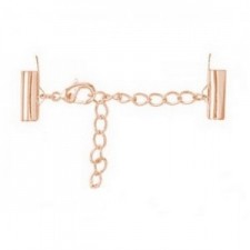 Slide end tubes with extention chain and clasp 12mm Rosegold